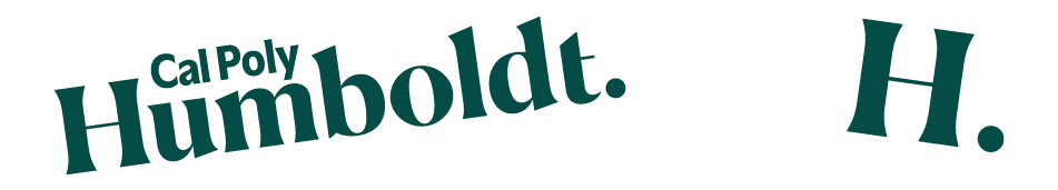 Cal Poly Humboldt logo skewed