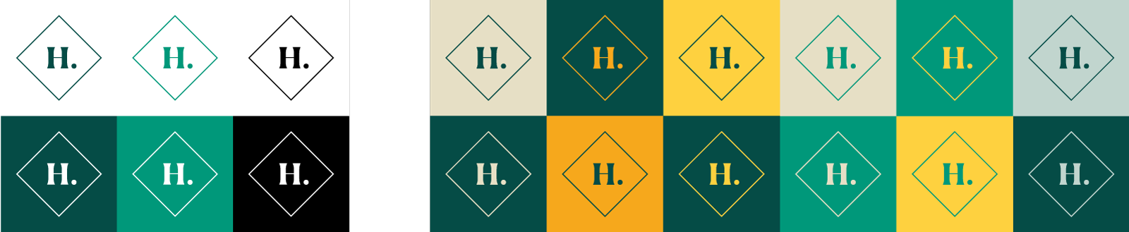 grid of diamond H logomark colors